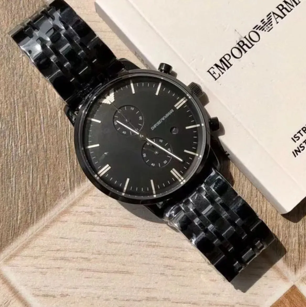 Montre Emporio Armani Retro AR1934 Montre Homme Chronographe Noire - الصورة 5