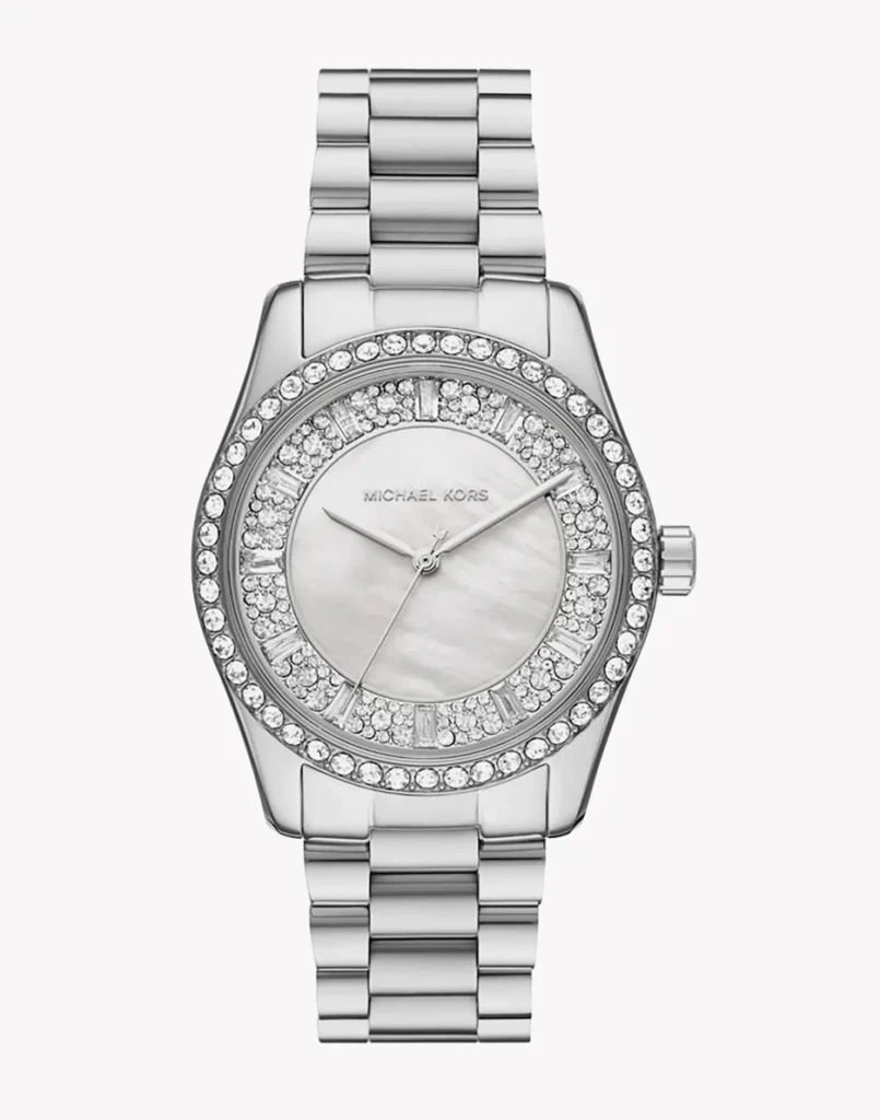 Montre Michael Kors MK7445 Lexington – Montre Femme Acier Argenté, Cadran Nacré et Cristaux