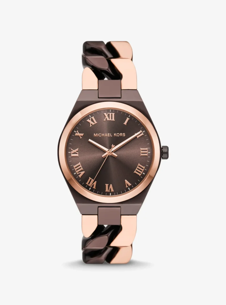 Montre Michael Kors Lennox MK7501 Montre Femme Chocolat et Rose Gold