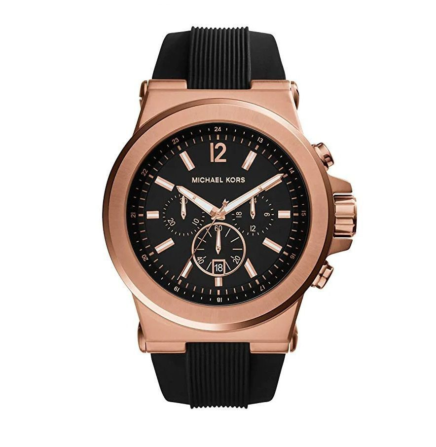 Montre Michael Kors Dylan MK8184 Montre Homme Chronographe Noir et Or Rose