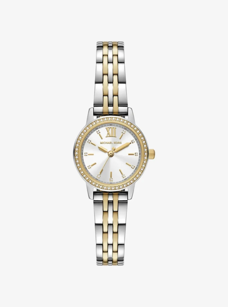 Montre Michael Kors MKO1172 Melissa miniature en acier inoxydable bicolore avec détails pavé Femme