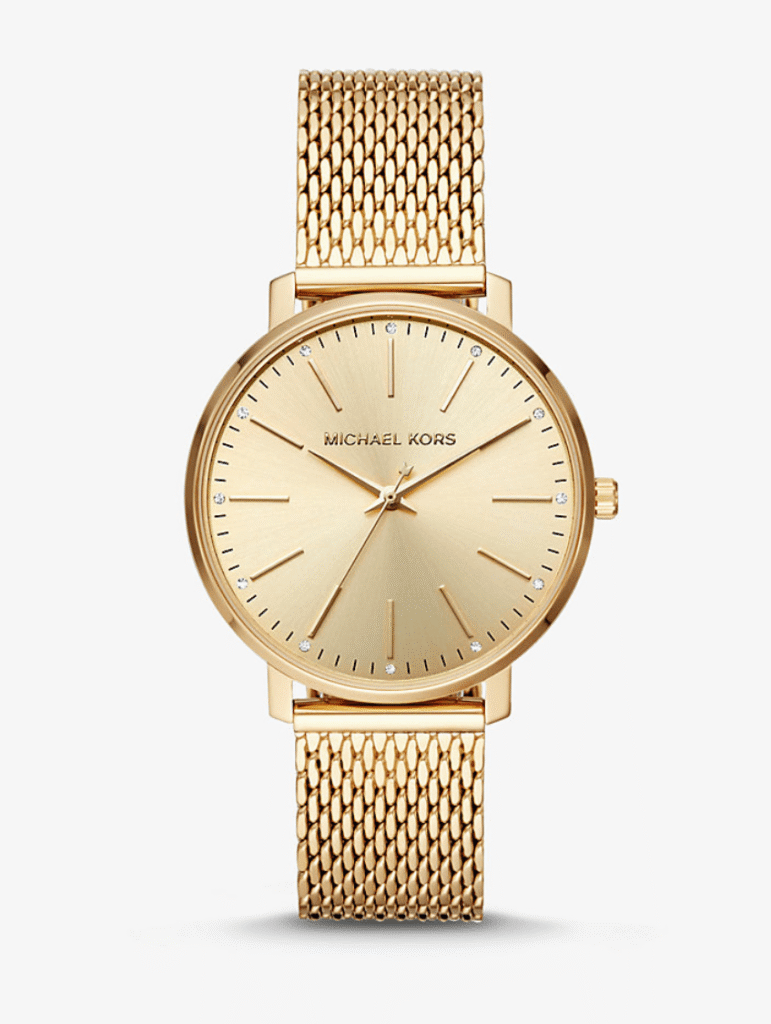 Montre Michael Kors Pyper MK4339 – Dorée Maille Milanaise & Cadran Sunray Cristaux Femme