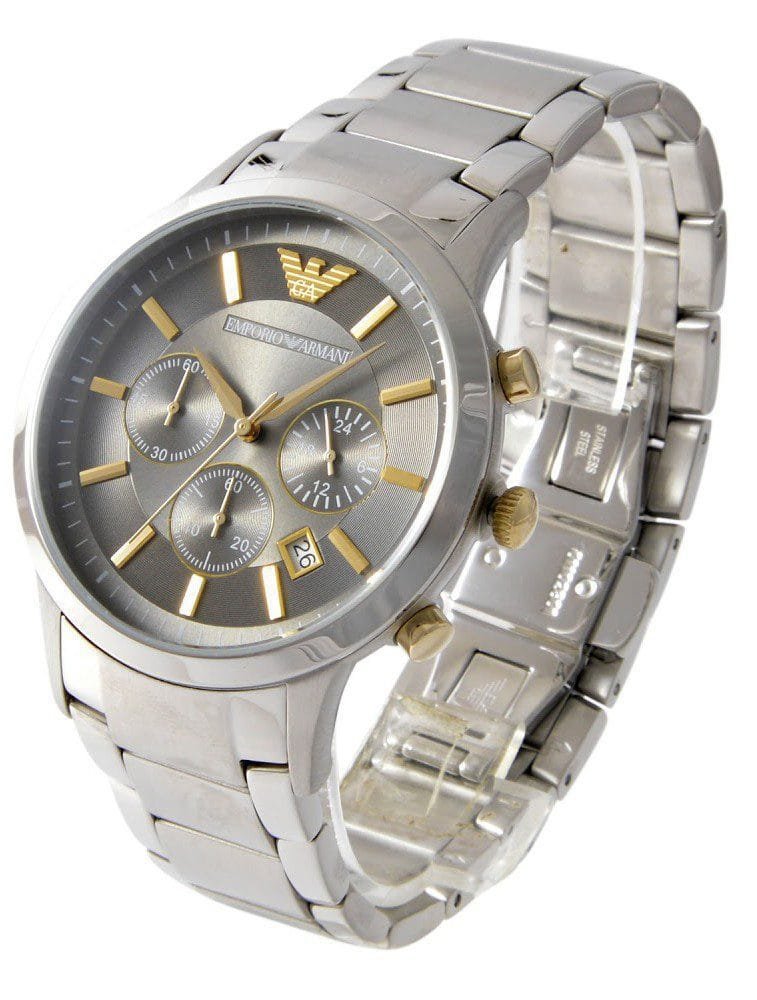 Montre Homme Emporio Armani Renato AR11047 Chronographe Argenté et Doré - الصورة 2