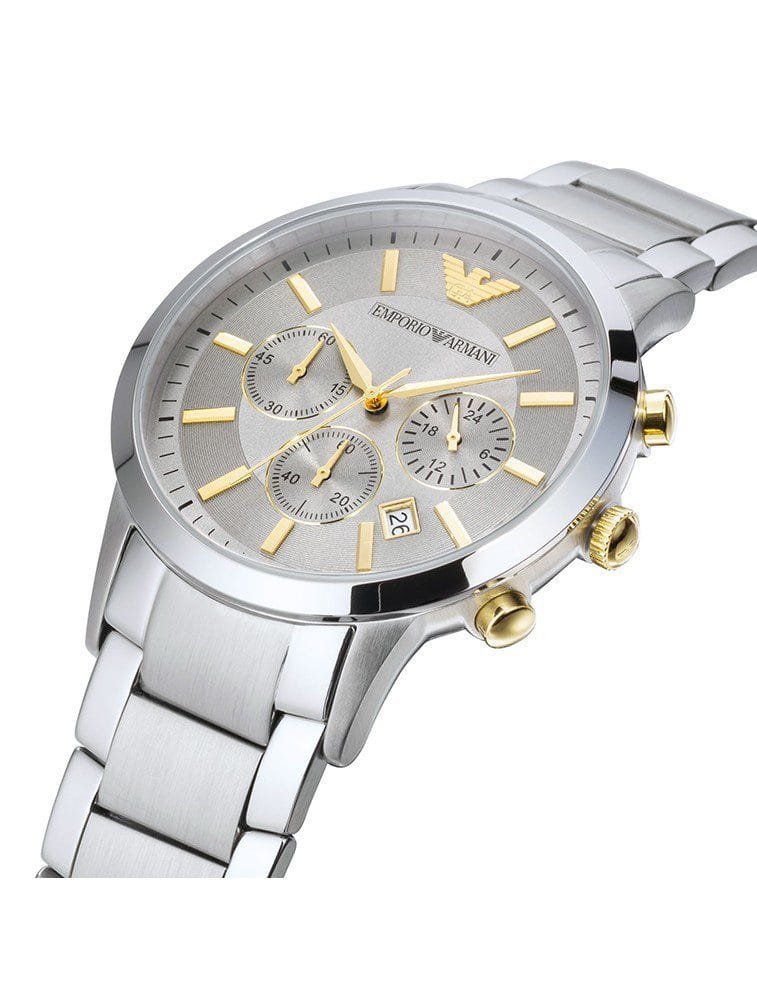 Montre Homme Emporio Armani Renato AR11047 Chronographe Argenté et Doré - الصورة 3