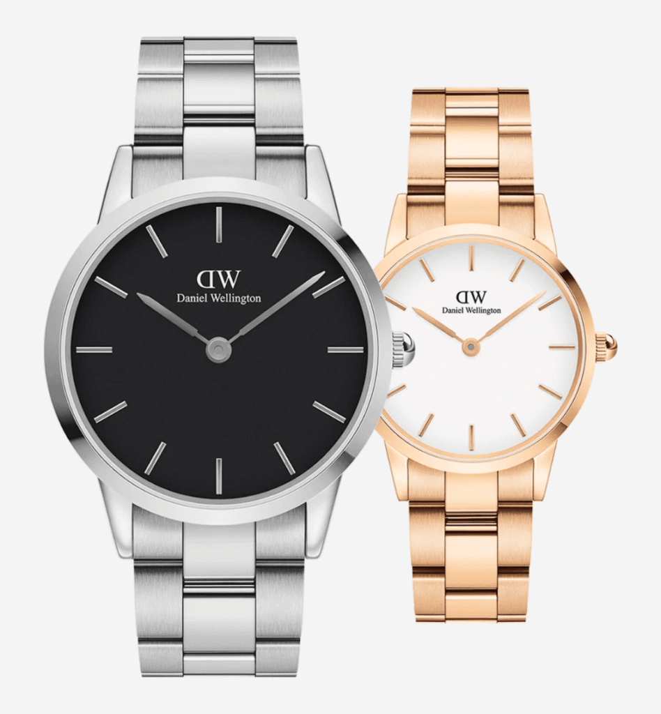 Montre Duo Montres Daniel Wellington Couple Iconic Link Saint-Valentin 2026 – Set Rose Gold Femme + Silver Homme