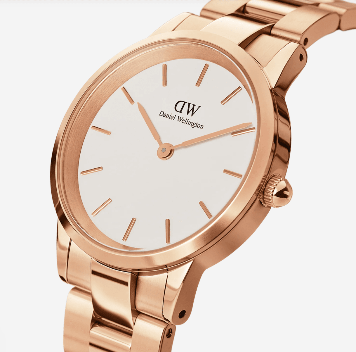 Montre Daniel Wellington Iconic Link 28mm Rose Gold – Cadran Blanc Bracelet Maillons Femme – Image 6