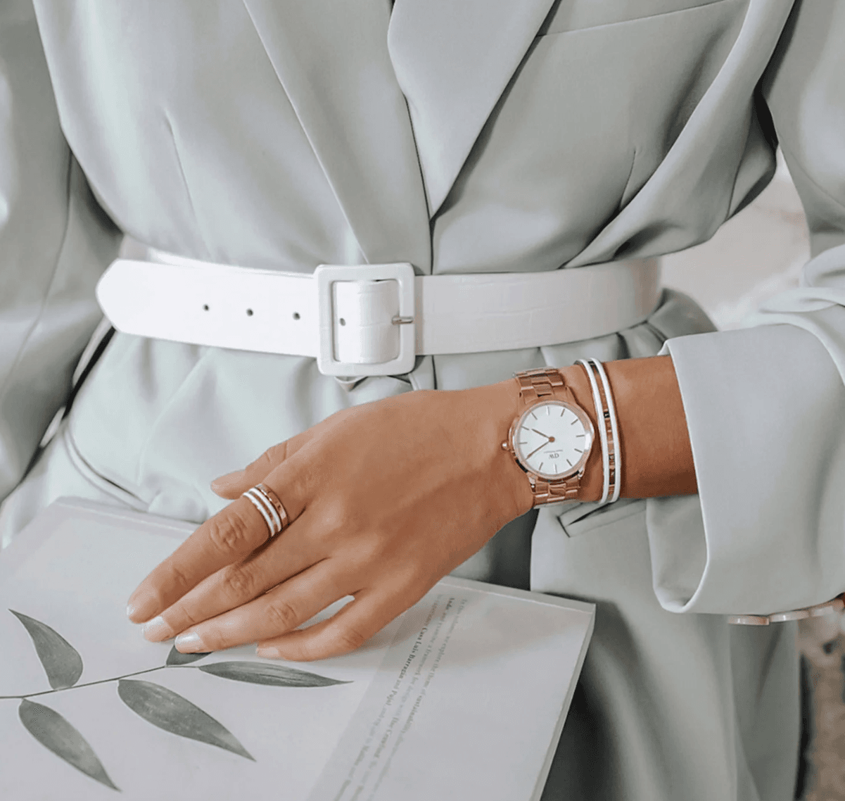Montre Daniel Wellington Iconic Link 28mm Rose Gold – Cadran Blanc Bracelet Maillons Femme – Image 7