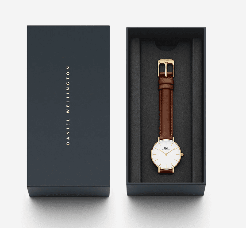 Montre Daniel Wellington Petite St Mawes 28mm Or Rose – Cuir Marron Blanc Femme – Image 2