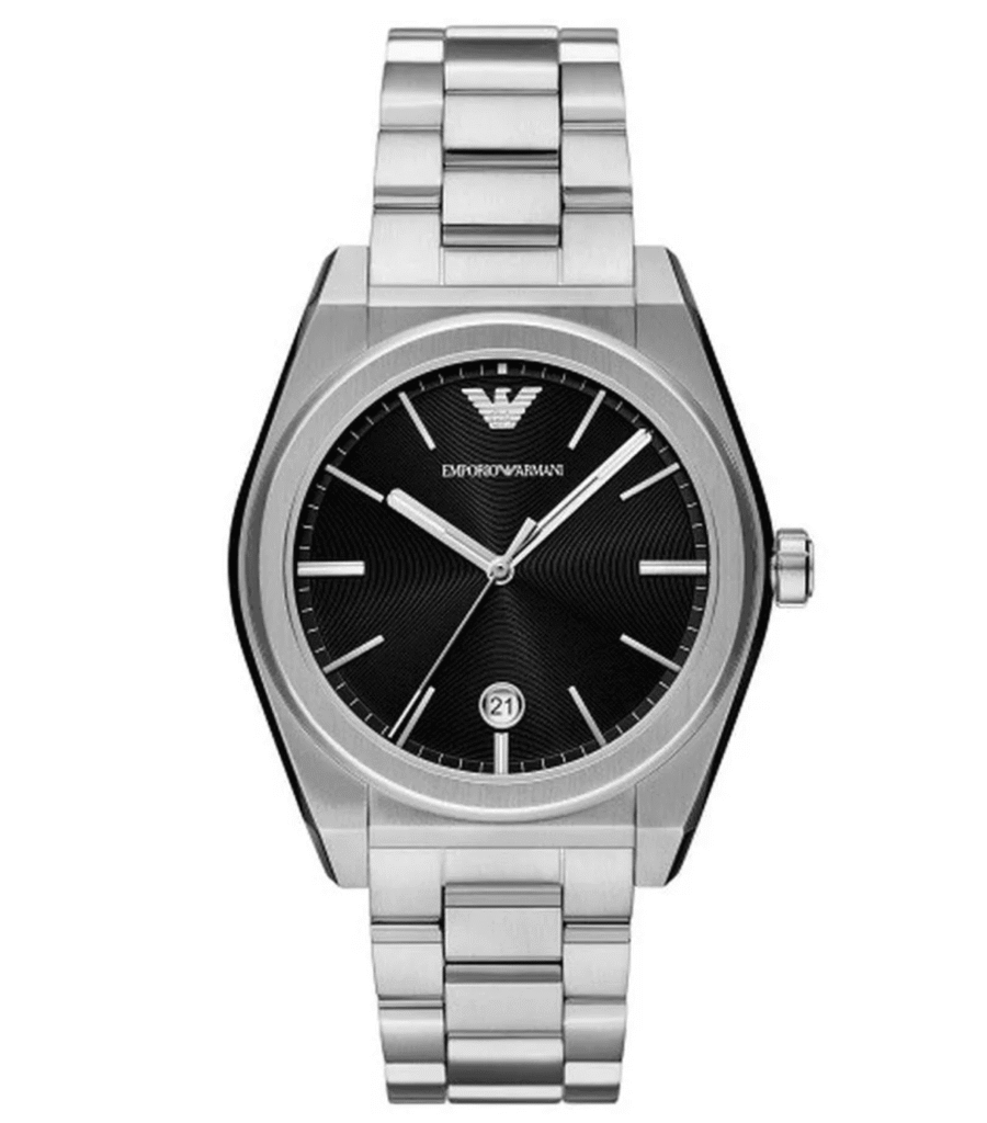 Montre homme Emporio Armani Federico AR11622 en acier inoxydable avec cadran noir et date