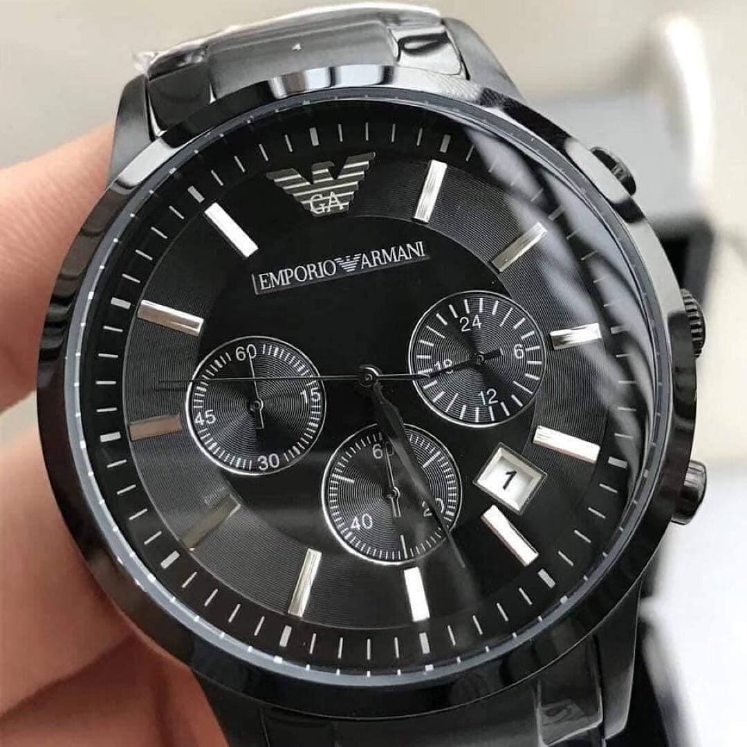 Montre Homme Emporio Armani Renato AR2453 Chronographe Noir Intégral - الصورة 6
