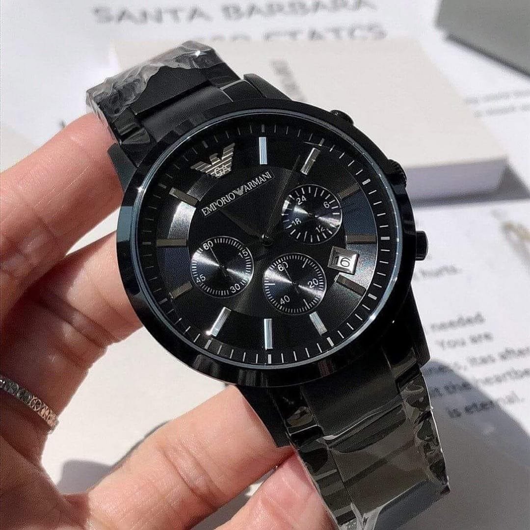 Montre Homme Emporio Armani Renato AR2453 Chronographe Noir Intégral - الصورة 7