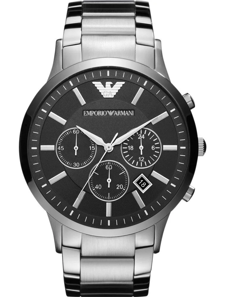 Montre Homme Emporio Armani Classic AR2460 Chronographe Argenté et Noir 46mm