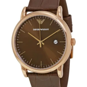Montre Homme Emporio Armani Renato AR2503 Or Rose et Bracelet Cuir Marron
