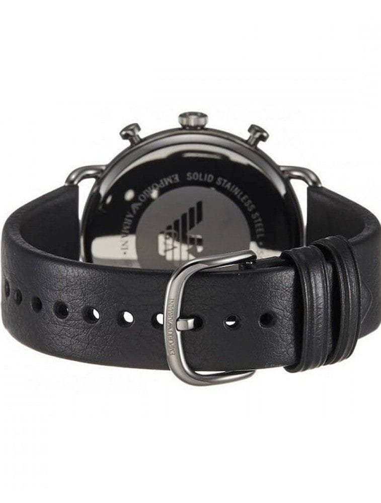 Montre Homme Emporio Armani Aviator AR11168 Chronographe Noir et Bracelet Cuir – Image 4
