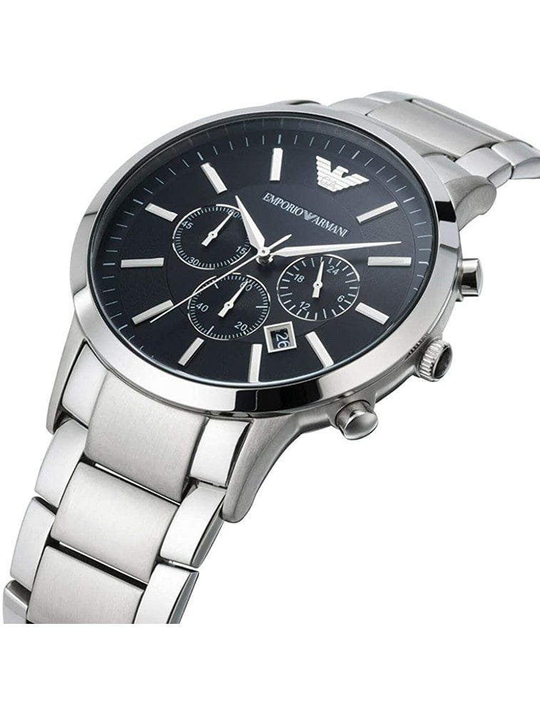 Montre Homme Emporio Armani Classic AR2460 Chronographe Argenté et Noir 46mm - الصورة 2