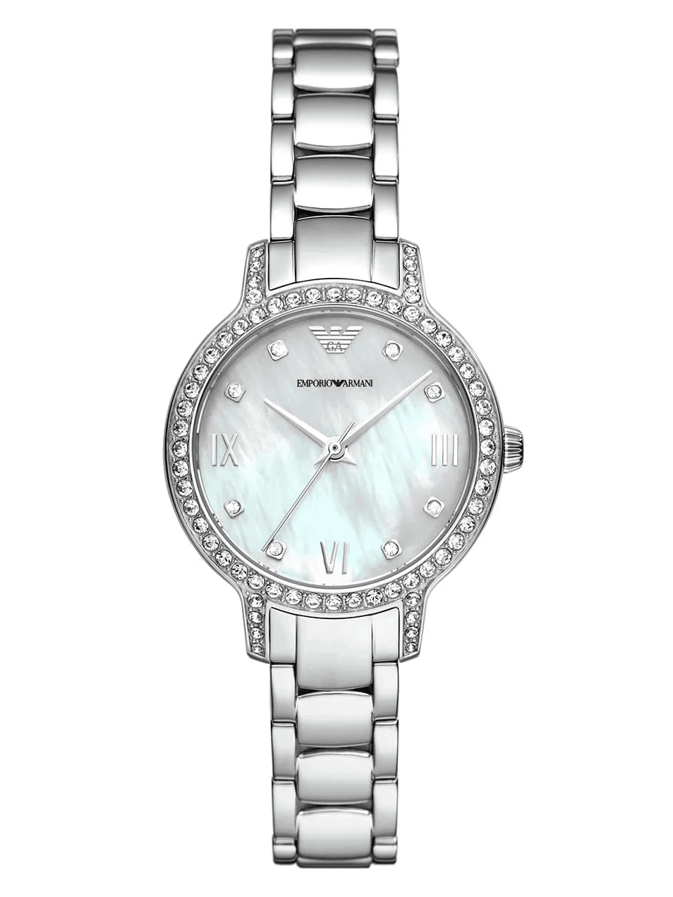 Montre Femme Emporio Armani Cleo – Acier, Bicolore & Lunette Cristaux