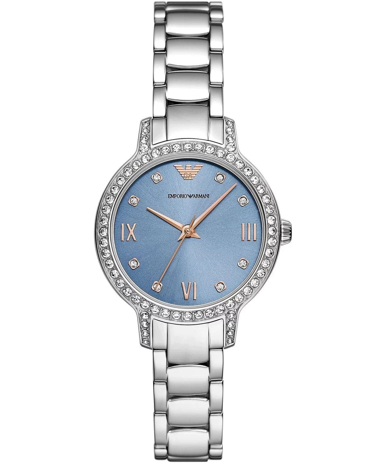 Montre Femme Emporio Armani Cleo – Acier, Bicolore & Lunette Cristaux - الصورة 2