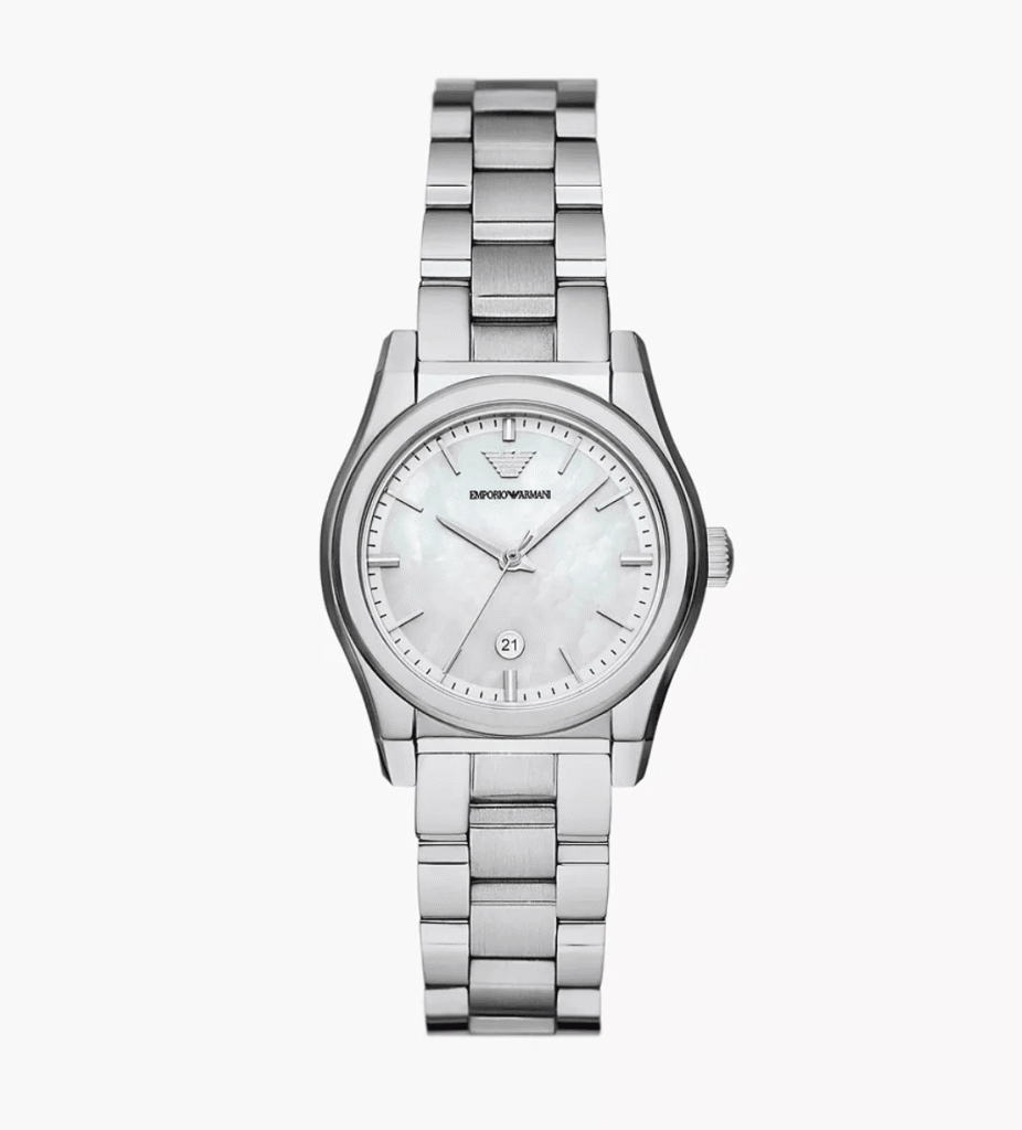 Montre Femme Emporio Armani Federica Acier Argenté 32mm (Cadran Nacre, Vert ou Rose)