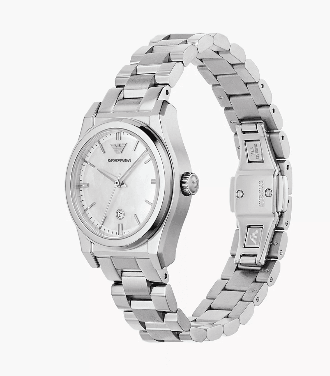 Montre Femme Emporio Armani Federica Acier Argenté 32mm (Cadran Nacre, Vert ou Rose) – Image 8