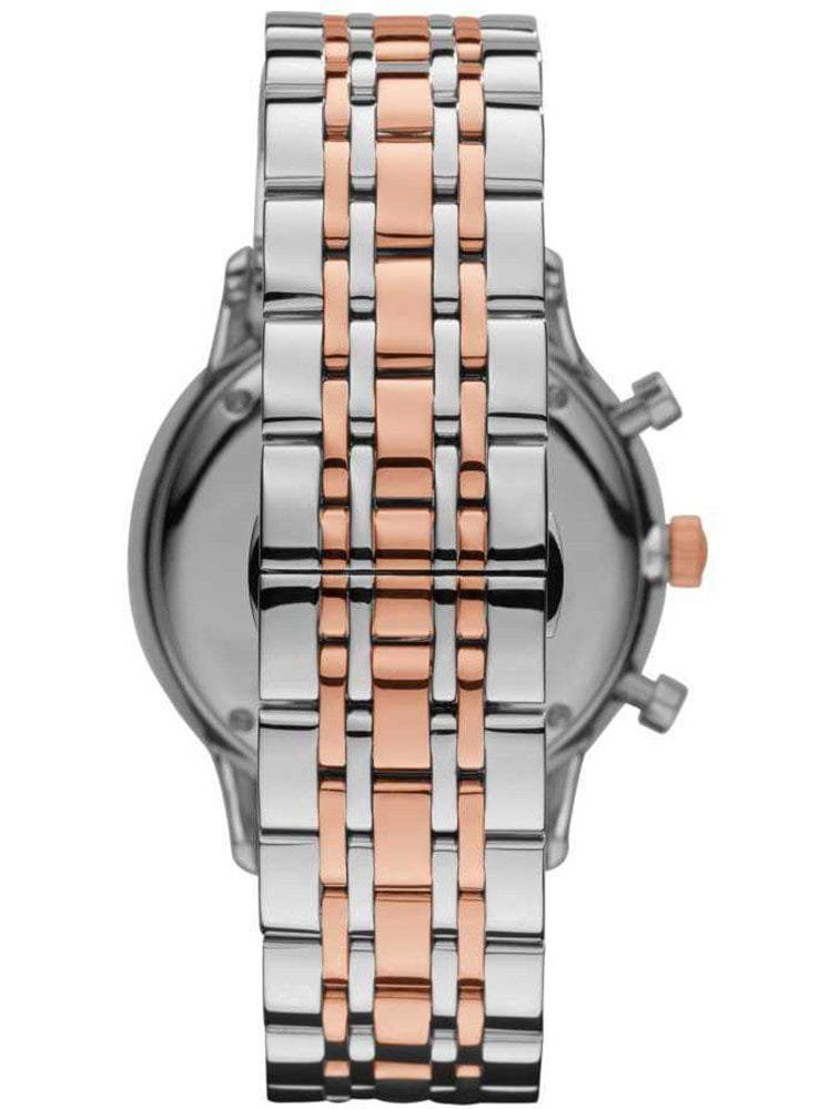 Montre Homme Emporio Armani New Retro AR0399 Chronographe Acier et Or Rose – Image 2