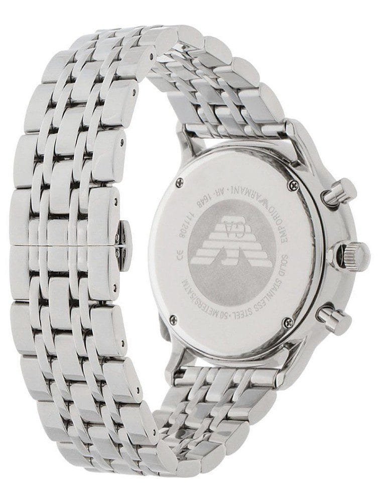 Montre Homme Emporio Armani New Retro AR1648 Chronographe Argenté et Bleu - الصورة 4