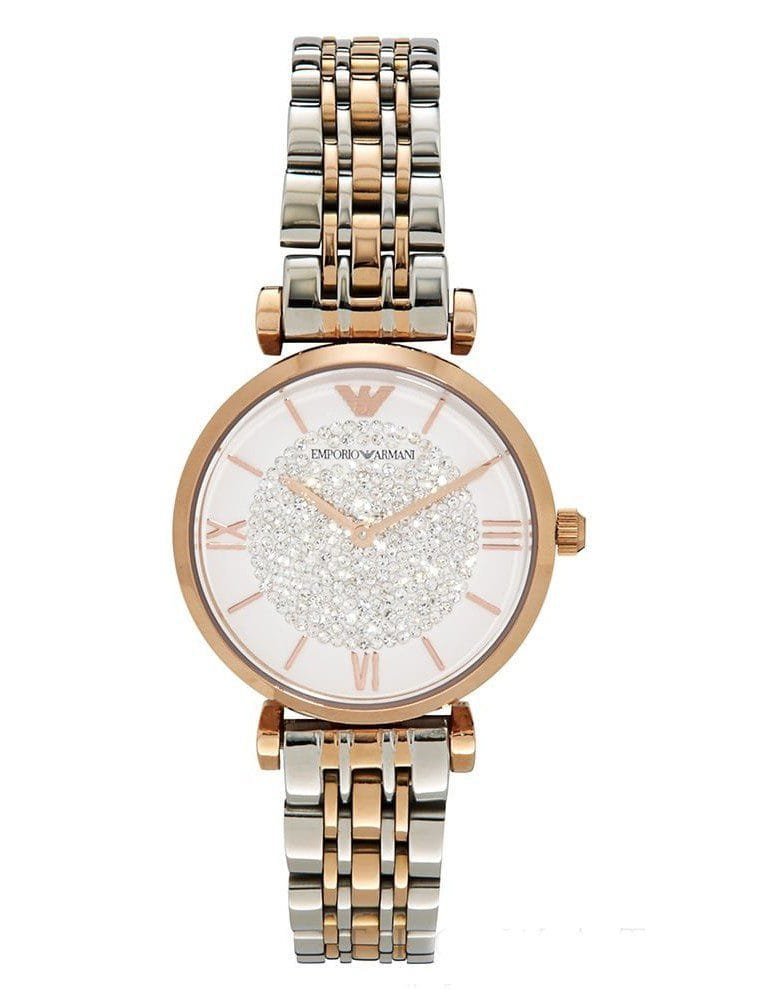 Montre Emporio Armani Gianni T-Bar AR1926 Femme Bicolore