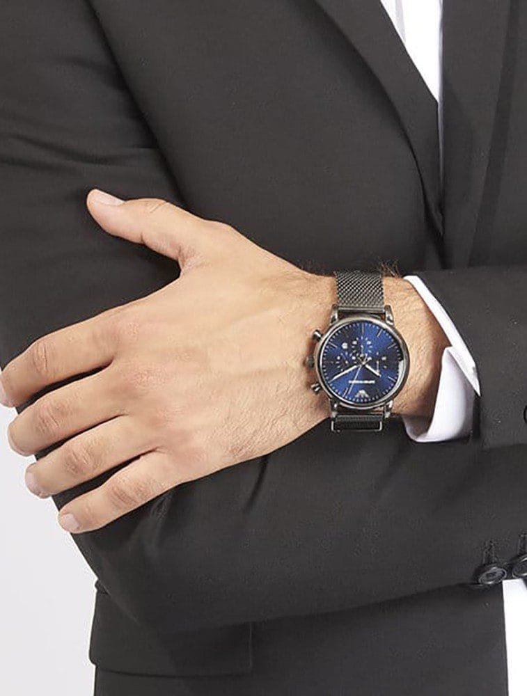 Montre Homme Emporio Armani Luigi AR1979 Chronographe Gris et Cadran Bleu - الصورة 5