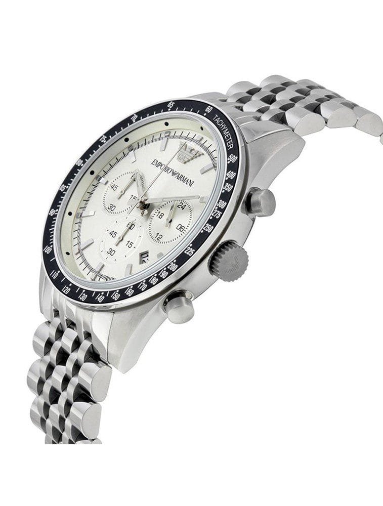 Montre Homme Emporio Armani Sportivo AR6073 Chronographe Argenté et Noir – Image 5