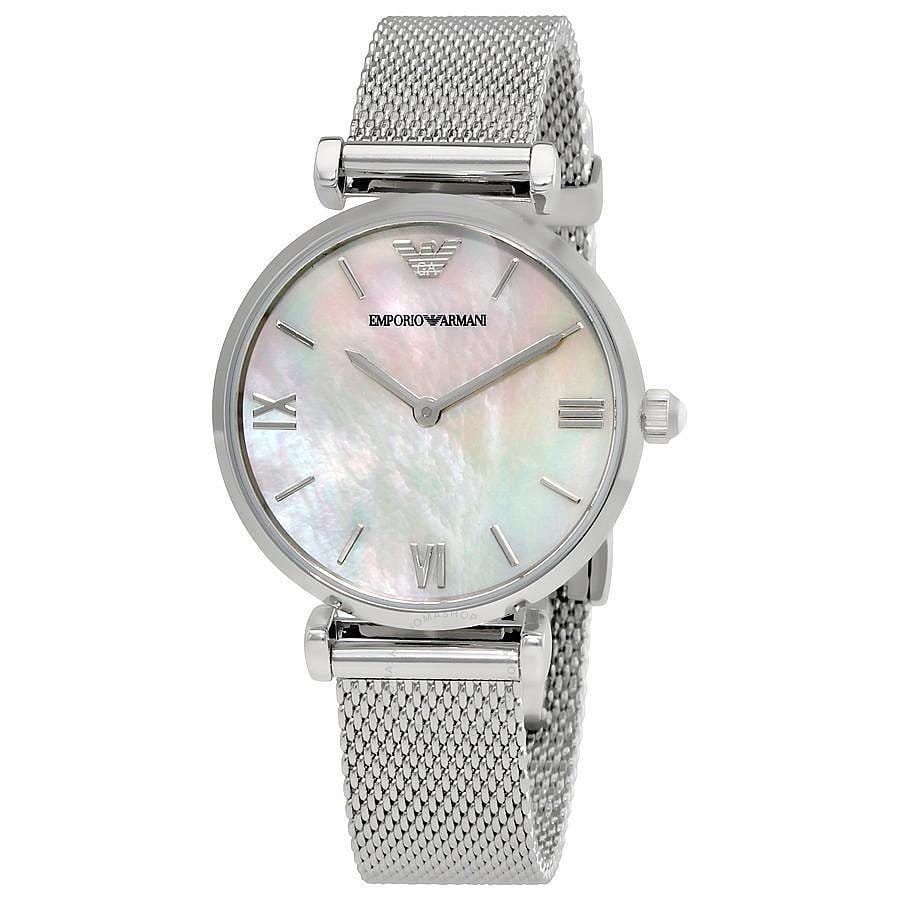 Montre Femme Emporio Armani Gianni T-bar AR1955 Argentée 32mm