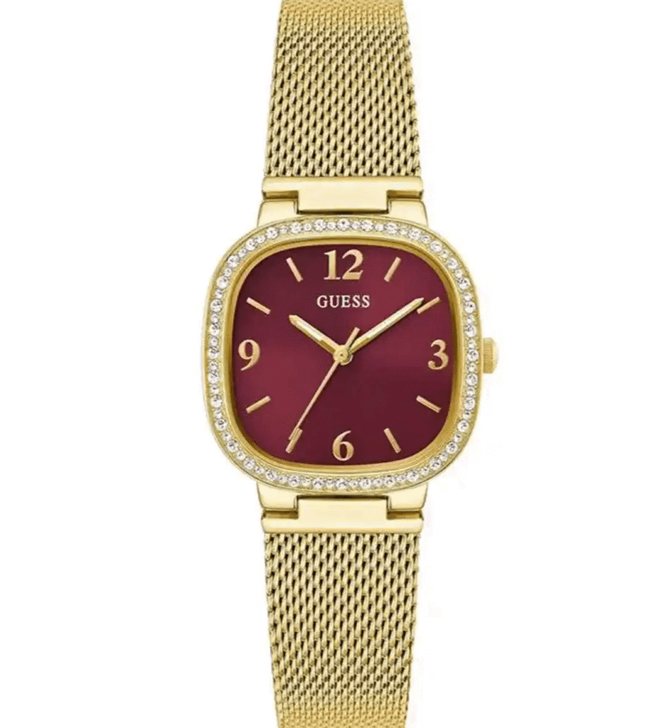 Montre Femme Guess GW0354L4 – Dorée Cadran Rouge & Cristaux (32mm)