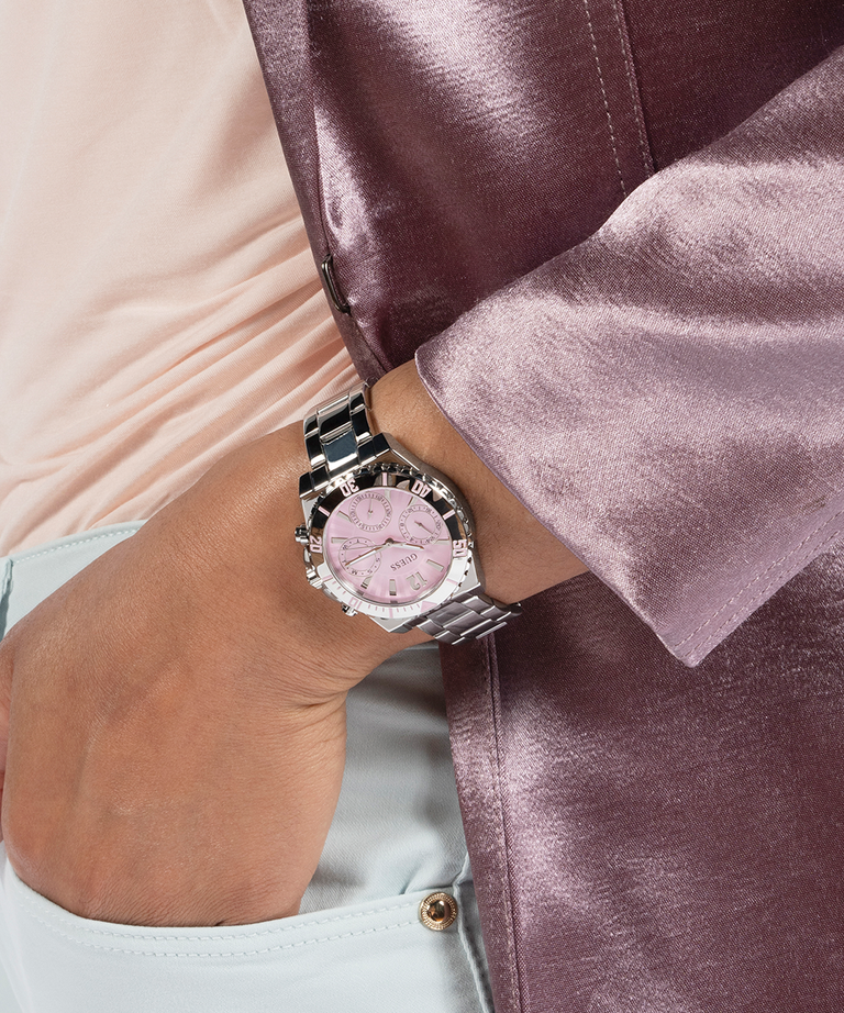 Montre Guess GW0696L1 Color Fusion – Montre Femme Argentée à Cadran Rose - الصورة 7