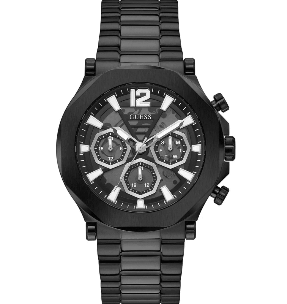 Montre Guess Edge GW0539G3 – Chronographe Octogonal Noir Total Homme (GW0539G3)