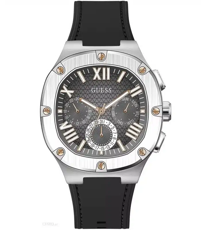 Montre Homme Guess Headline GW0571G1 Multifonction Argenté et Noir