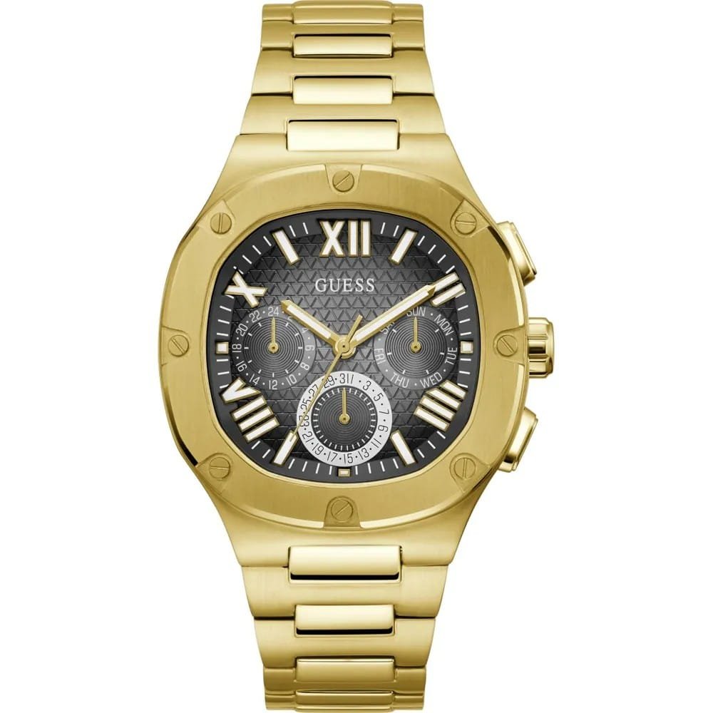 Montre Homme Guess Headline GW0572G2 Multifonction Dorée et Noire
