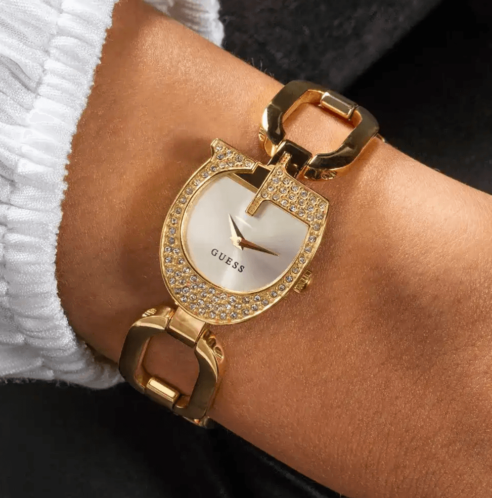 Montre Femme Guess GW0683L2 : L'Éclat Doré du Boîtier en "G" - الصورة 3