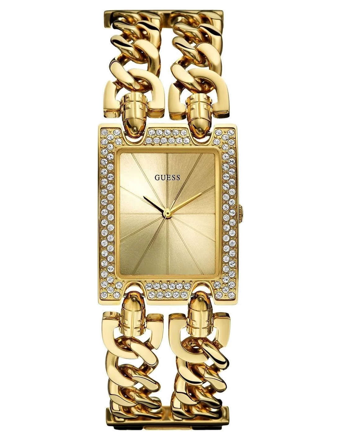 Montre Guess W0072L1 Femme – Bracelet Chaîne Acier Doré Jaune, Cadran Champagne