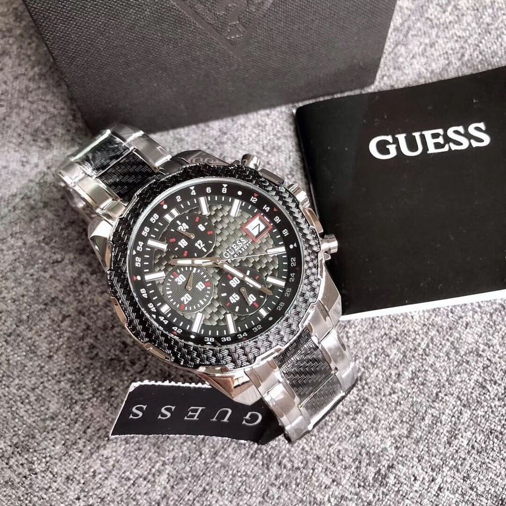 Montre Guess W1046G1 Octane Homme Chronographe Acier et Fibre de Carbone – Image 2