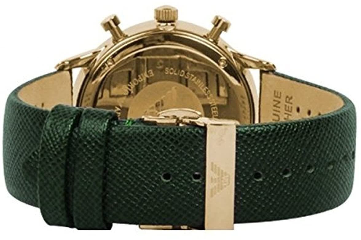 Montre Homme Emporio Armani Luigi AR1722 Dorée et Bracelet Cuir Vert - الصورة 3
