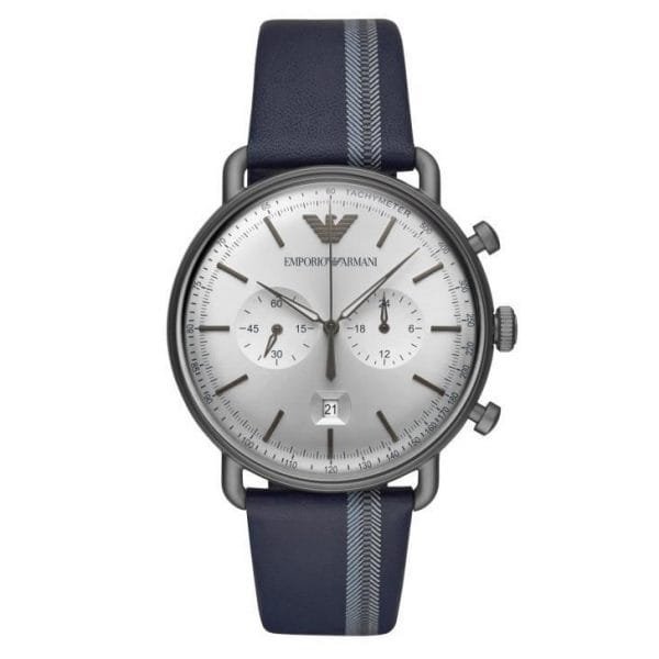Montre Homme Emporio Armani AR11202 – Aviator Cadran Bleu & Maille Milanaise (43mm)