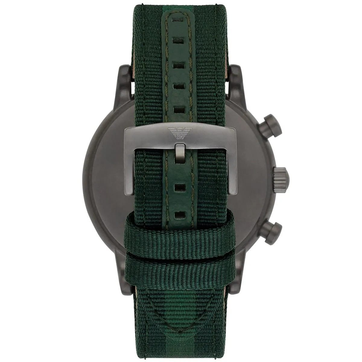 Montre Homme Emporio Armani AR1950 – Chronographe Vert Kaki & Bracelet Tissu (46mm) – Image 2