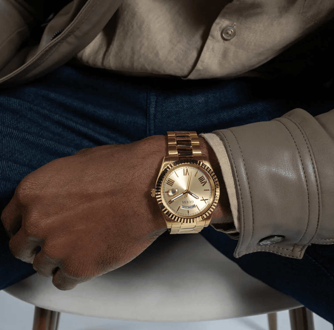 Montre Guess GW0265G2 Homme Dorée – Image 3
