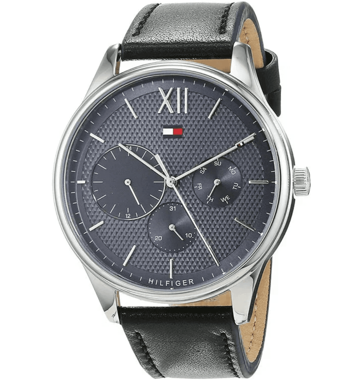 Montre Tommy Hilfiger Damon Montre multifonction avec cadran noir et bracelet en cuir noir pour homme - 1791417 – Image 2