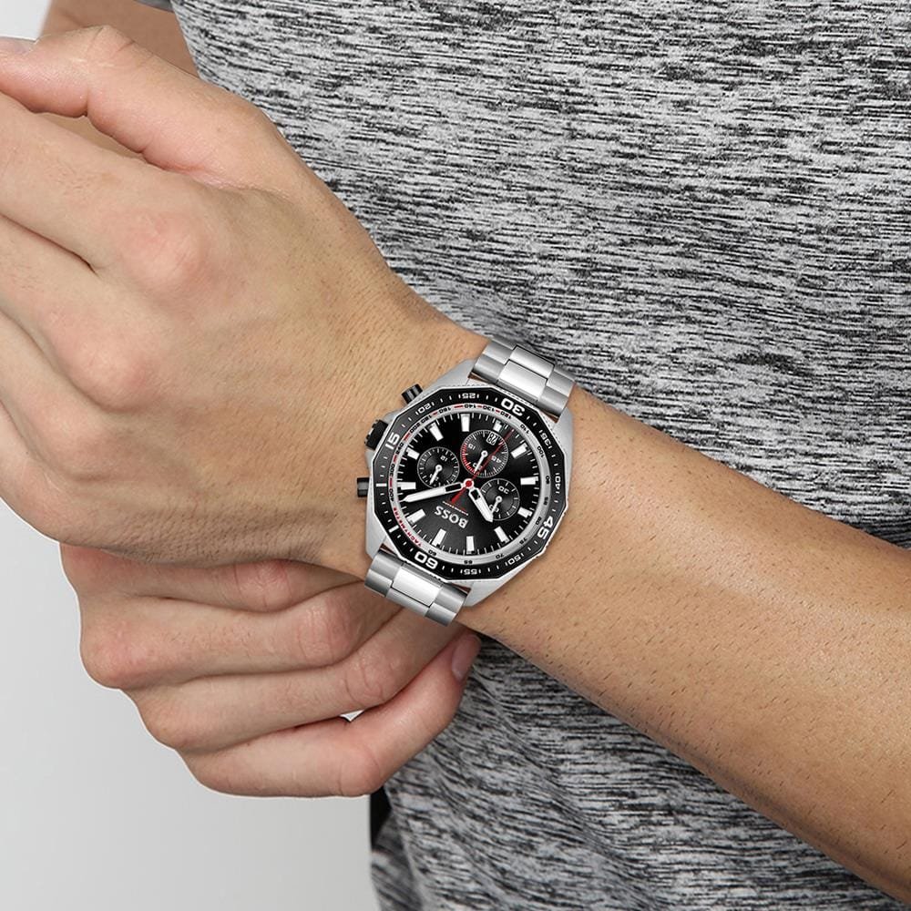 Montre Homme Hugo Boss Energy 1513971 Chronographe Noir et Argenté – Image 7