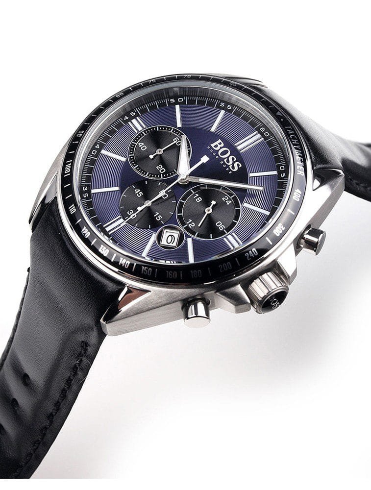 Montre Hugo Boss Driver 1513077 Chronographe sur Cuir Noir Homme – Image 2