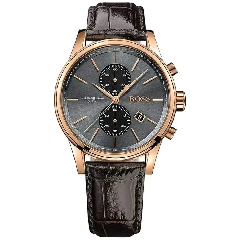 Montre Hugo Boss Jet 1513281 Chronographe Cuir Marron Homme