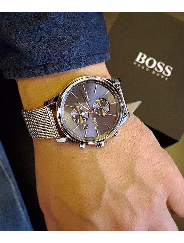 Montre Hugo Boss Jet 1513440 Chronographe Maille Milanaise Homme – Image 5