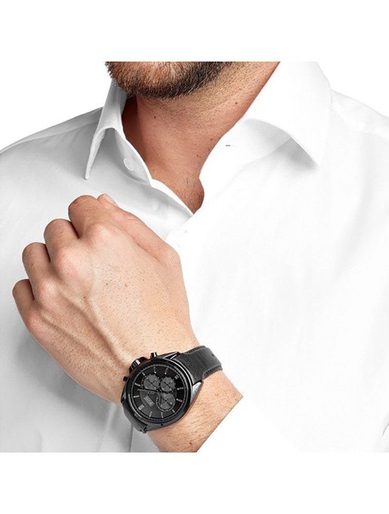 Montre Hugo Boss Driver 1513061 Chronographe Homme Cuir Noir – Image 6