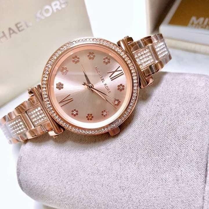 Montre Femme Michael Kors Sofie MK3882 Or Rose avec Cadran à Fleurs en Cristaux – Image 2