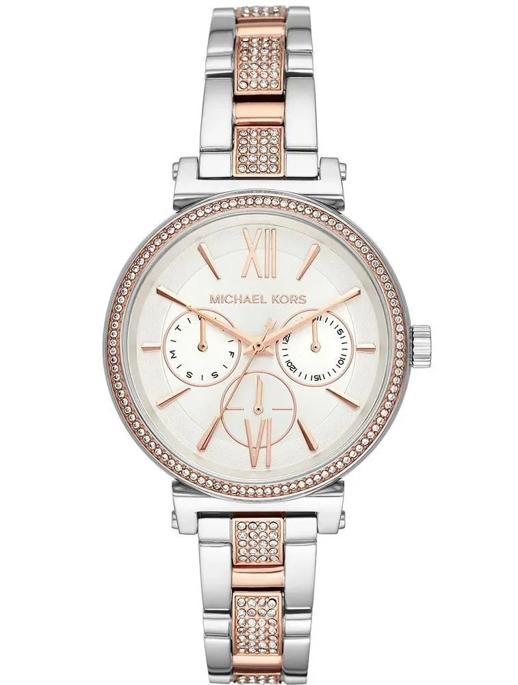 Montre Femme Michael Kors Lauryn MK4353 Acier et Or Rose, Bracelet Pavé