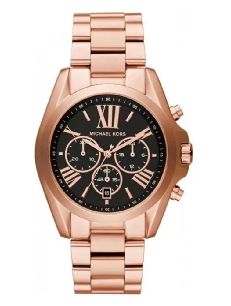 Montre Femme Michael Kors Bradshaw MK5854 Chronographe Or Rose et Noir